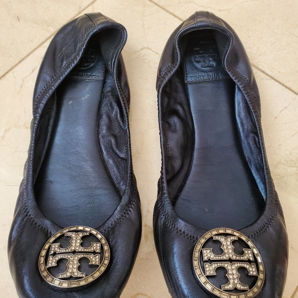 Tory Burch Flats with Diamond Medallion